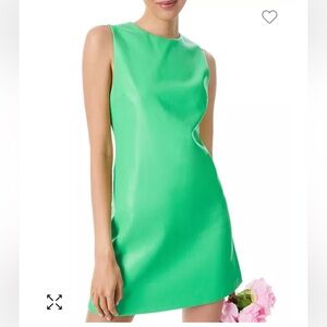 Alice + Olivia 
Coley garden faux leather mini dress